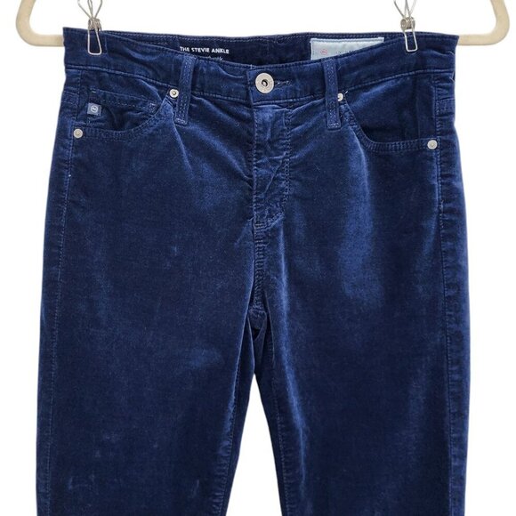 Adriano Goldschmied Anthropologie The Stevie Ankle Slim Straight Velvet Pants 25 - Picture 2 of 8